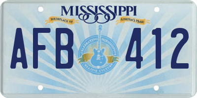 MS license plate AFB412