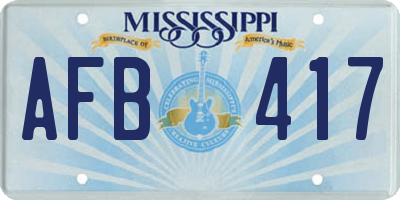 MS license plate AFB417