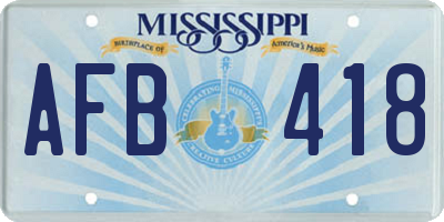 MS license plate AFB418