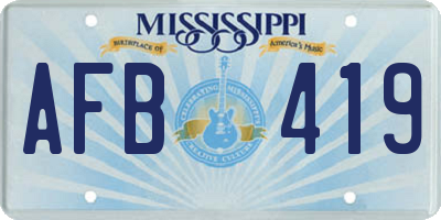 MS license plate AFB419