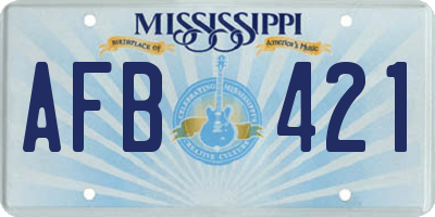 MS license plate AFB421