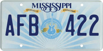 MS license plate AFB422