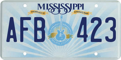 MS license plate AFB423