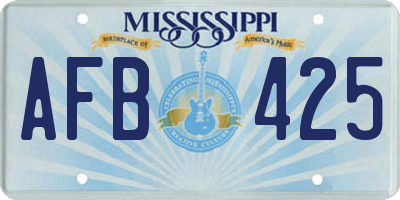 MS license plate AFB425