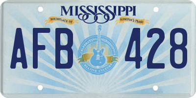 MS license plate AFB428