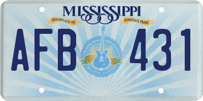 MS license plate AFB431