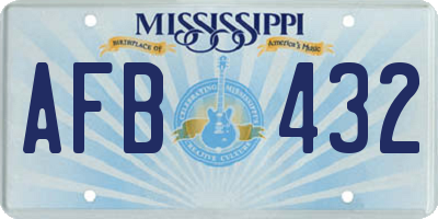 MS license plate AFB432