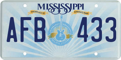 MS license plate AFB433
