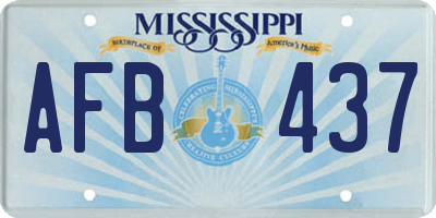 MS license plate AFB437