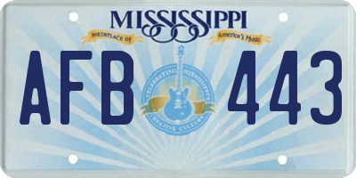 MS license plate AFB443