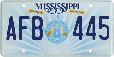 MS license plate AFB445