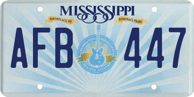 MS license plate AFB447