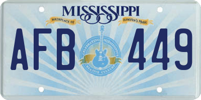 MS license plate AFB449