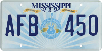 MS license plate AFB450