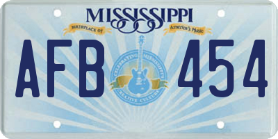 MS license plate AFB454