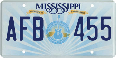 MS license plate AFB455