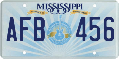 MS license plate AFB456