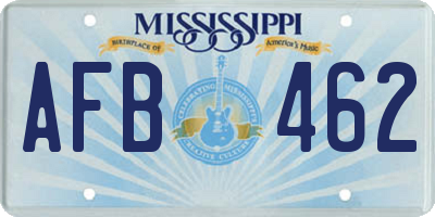 MS license plate AFB462