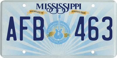MS license plate AFB463