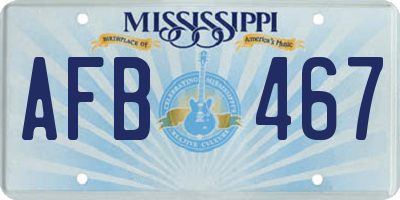 MS license plate AFB467