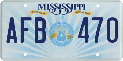 MS license plate AFB470