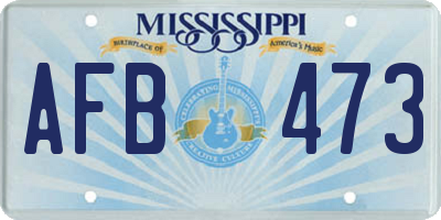 MS license plate AFB473