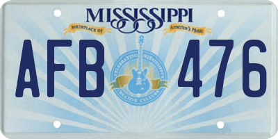 MS license plate AFB476