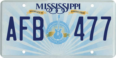 MS license plate AFB477