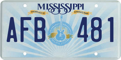 MS license plate AFB481