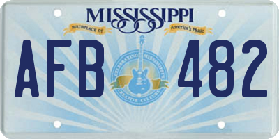 MS license plate AFB482