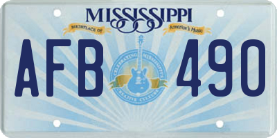 MS license plate AFB490
