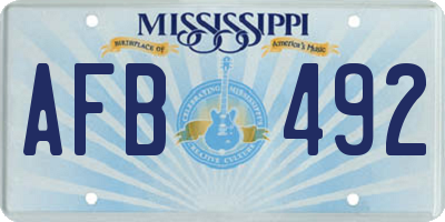 MS license plate AFB492