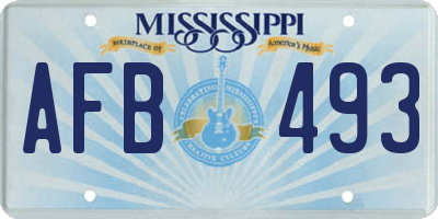 MS license plate AFB493