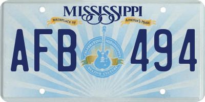 MS license plate AFB494