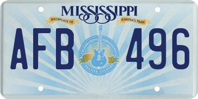 MS license plate AFB496