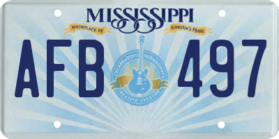 MS license plate AFB497
