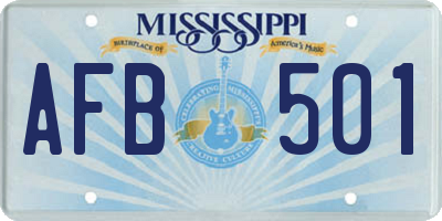 MS license plate AFB501