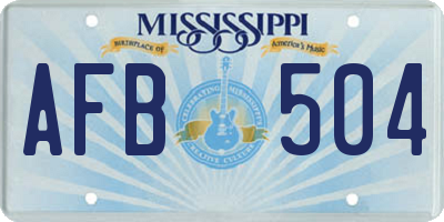 MS license plate AFB504