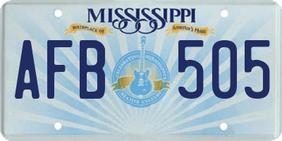 MS license plate AFB505