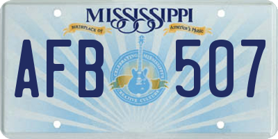 MS license plate AFB507