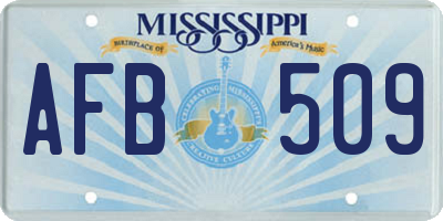 MS license plate AFB509