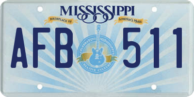 MS license plate AFB511