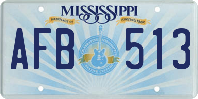 MS license plate AFB513