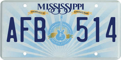 MS license plate AFB514