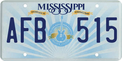 MS license plate AFB515