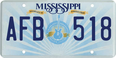 MS license plate AFB518