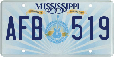 MS license plate AFB519