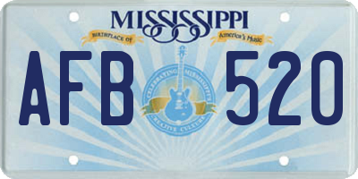 MS license plate AFB520