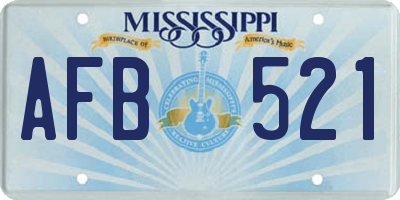 MS license plate AFB521
