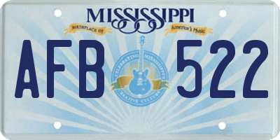 MS license plate AFB522